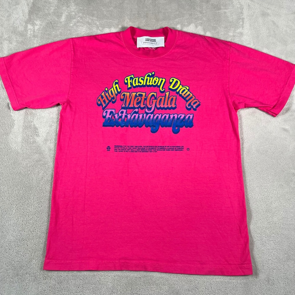 Christopher John Rogers Met Gala Extravaganza T-Shirt Pink Men's Size Large